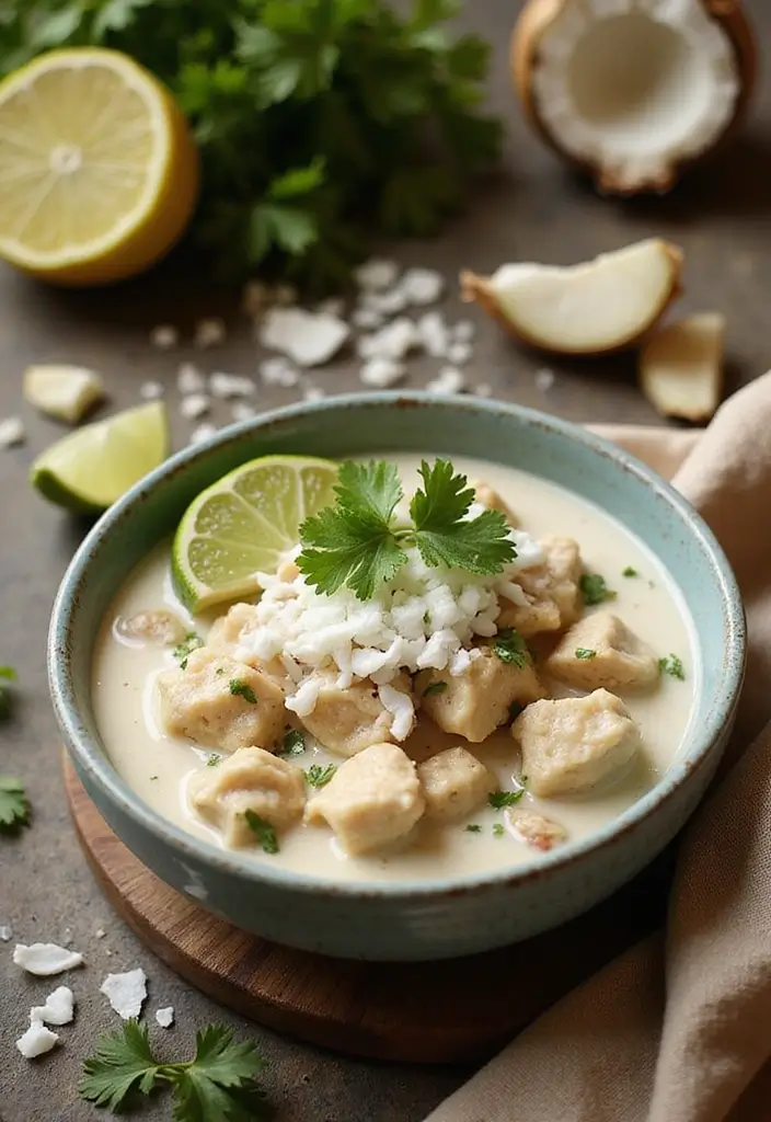 29 Creamy White Chicken Chili Recipes That Are Thick & Comforting - 5. Coconut Milk White Chicken Chili