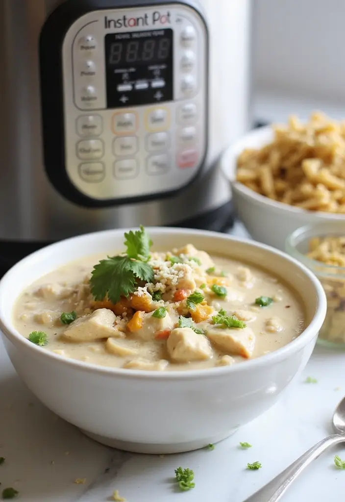 29 Creamy White Chicken Chili Recipes That Are Thick & Comforting - 7. Instant Pot Creamy White Chicken Chili