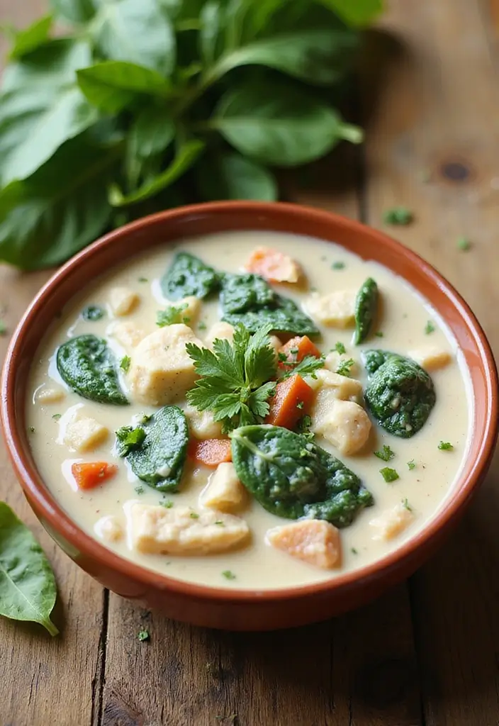 29 Creamy White Chicken Chili Recipes That Are Thick & Comforting - 8. Creamy White Chicken Chili with Spinach