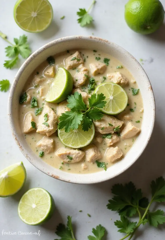 29 Creamy White Chicken Chili Recipes That Are Thick & Comforting - 9. Creamy Cilantro Lime White Chicken Chili