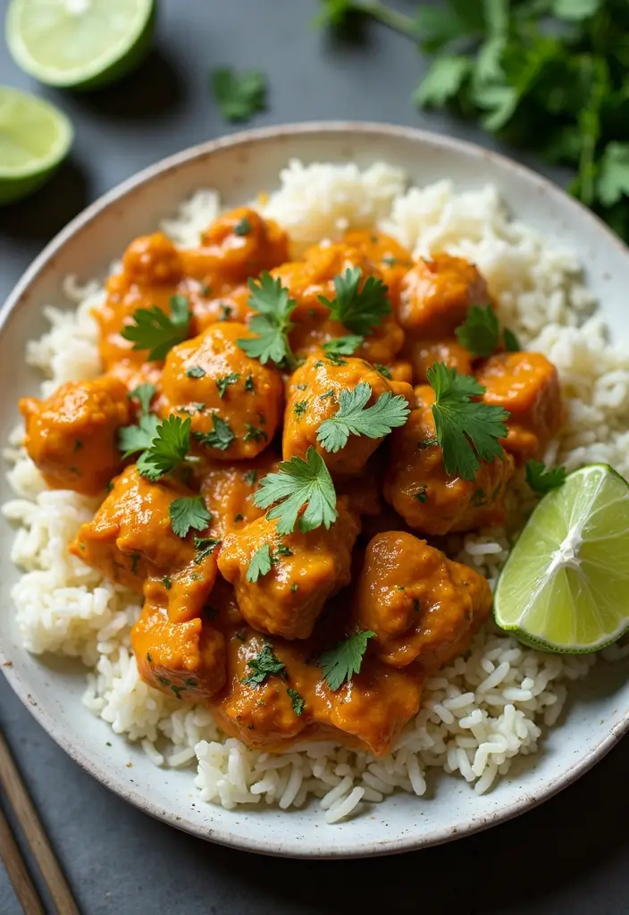 29 Dairy Free Butter Chicken Recipes That Taste Just as Good - 18. Butter Chicken with Cilantro Lime Rice