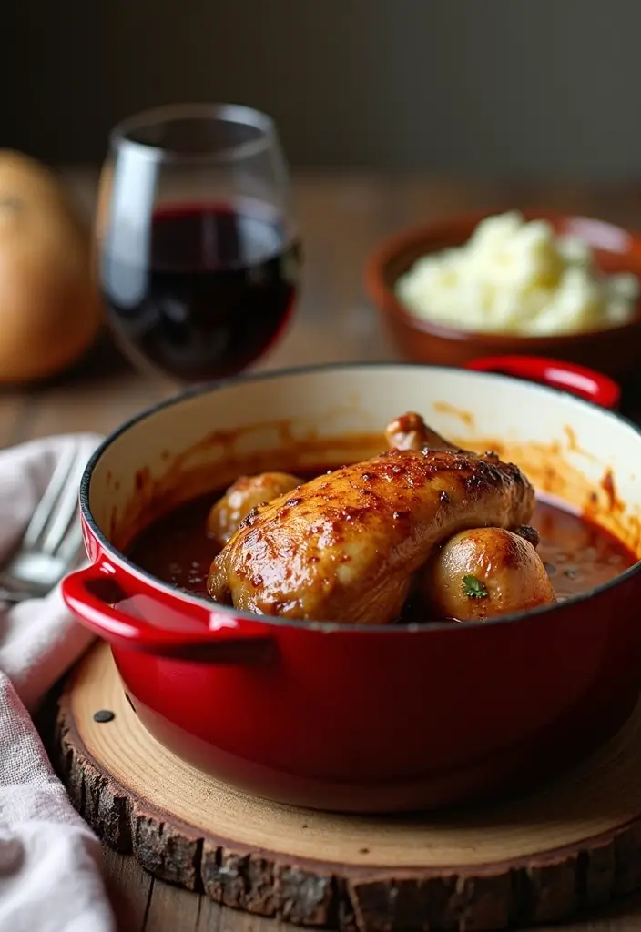 29 Dutch Oven Chicken Recipes That Feel Rustic & Flavorful - 1. Classic Coq au Vin