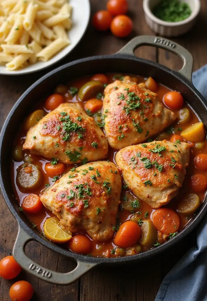 29 Dutch Oven Chicken Recipes That Feel Rustic & Flavorful - 16. Chicken Cacciatore