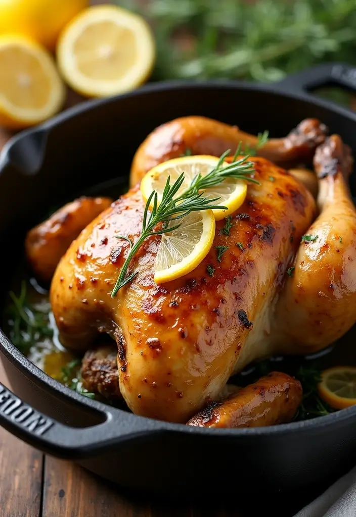 29 Dutch Oven Chicken Recipes That Feel Rustic & Flavorful - 19. Lemon Rosemary Chicken