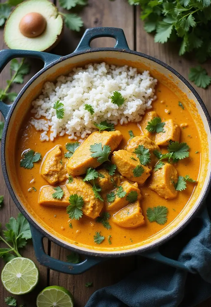 29 Dutch Oven Chicken Recipes That Feel Rustic & Flavorful - 20. Coconut Chicken Curry