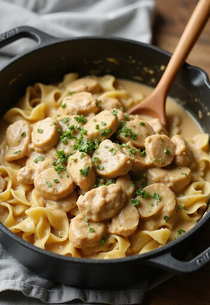 29 Dutch Oven Chicken Recipes That Feel Rustic & Flavorful - 24. Chicken Stroganoff