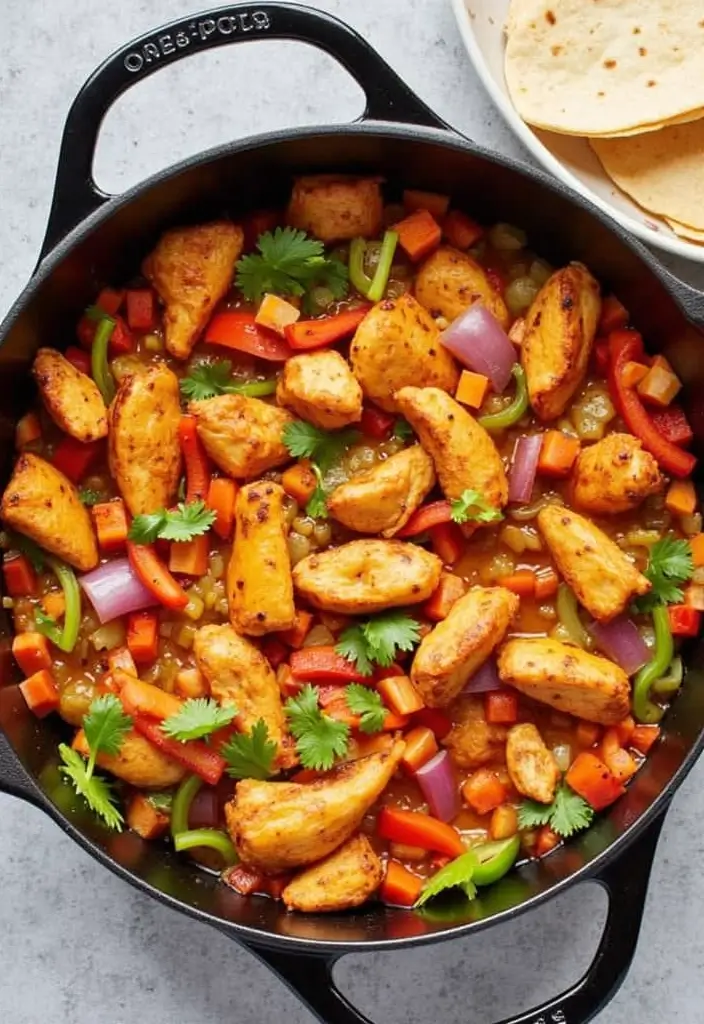 29 Dutch Oven Chicken Recipes That Feel Rustic & Flavorful - 8. One-Pot Chicken Fajitas