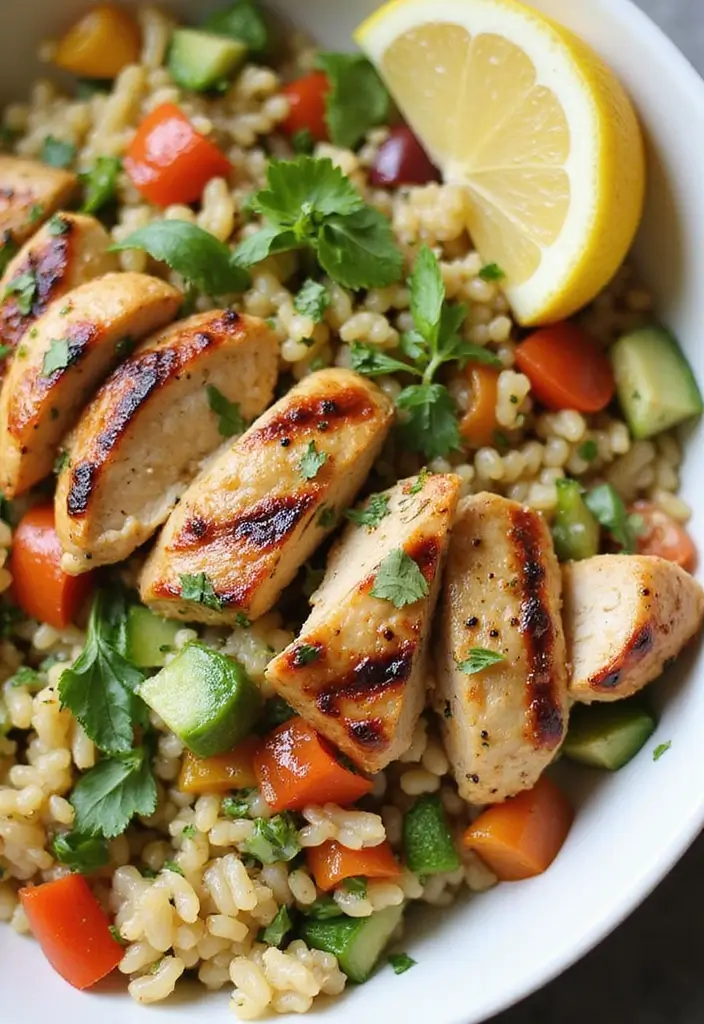 29 Greek Chicken Orzo Bowl Recipes That Feel Mediterranean - 1. Lemon Herb Grilled Chicken Orzo Bowl