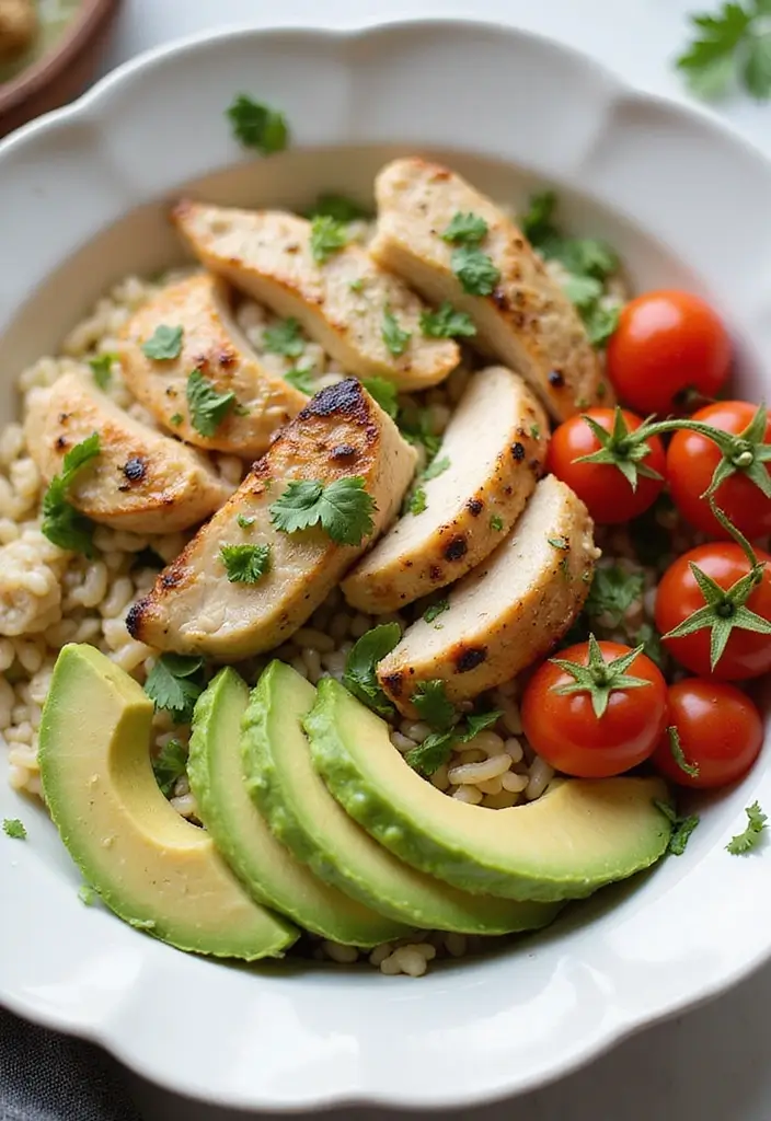 29 Greek Chicken Orzo Bowl Recipes That Feel Mediterranean - 11. Mediterranean Chicken Orzo with Avocado