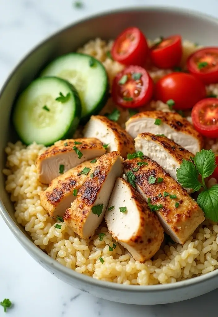 29 Greek Chicken Orzo Bowl Recipes That Feel Mediterranean - 16. Greek Chicken Orzo Bowl with Hummus