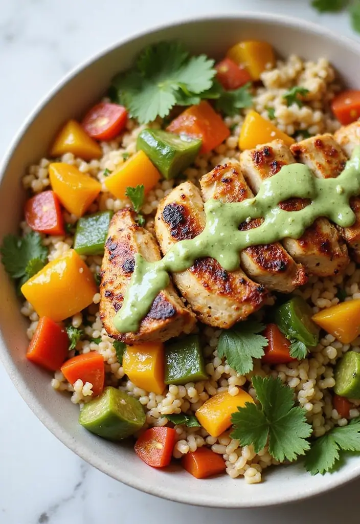 29 Greek Chicken Orzo Bowl Recipes That Feel Mediterranean - 18. Greek Chicken Orzo Bowl with Cilantro Lime Dressing