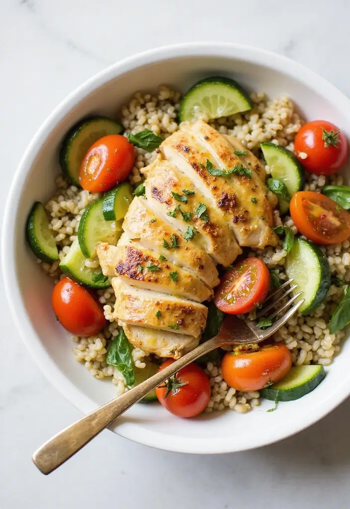 29 Greek Chicken Orzo Bowl Recipes That Feel Mediterranean - 23. Mediterranean Chicken Orzo Bowl with Lemon Vinaigrette