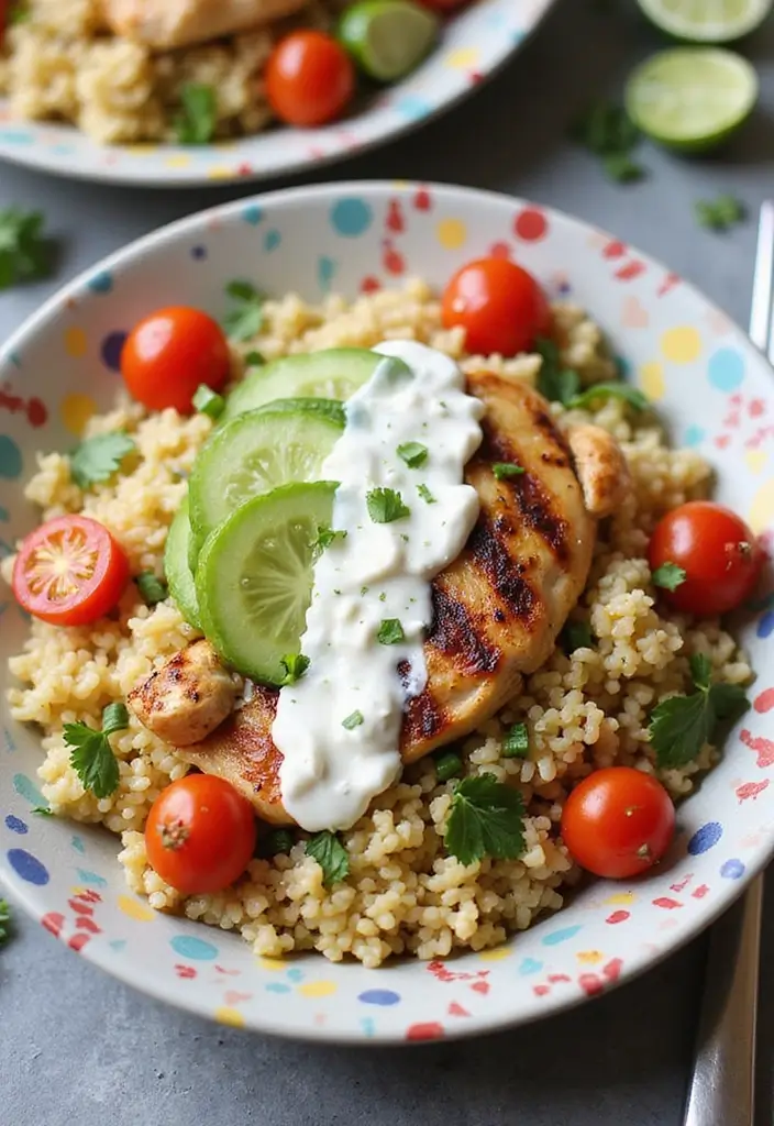 29 Greek Chicken Orzo Bowl Recipes That Feel Mediterranean - 4. Greek Chicken Orzo Bowl with Tzatziki