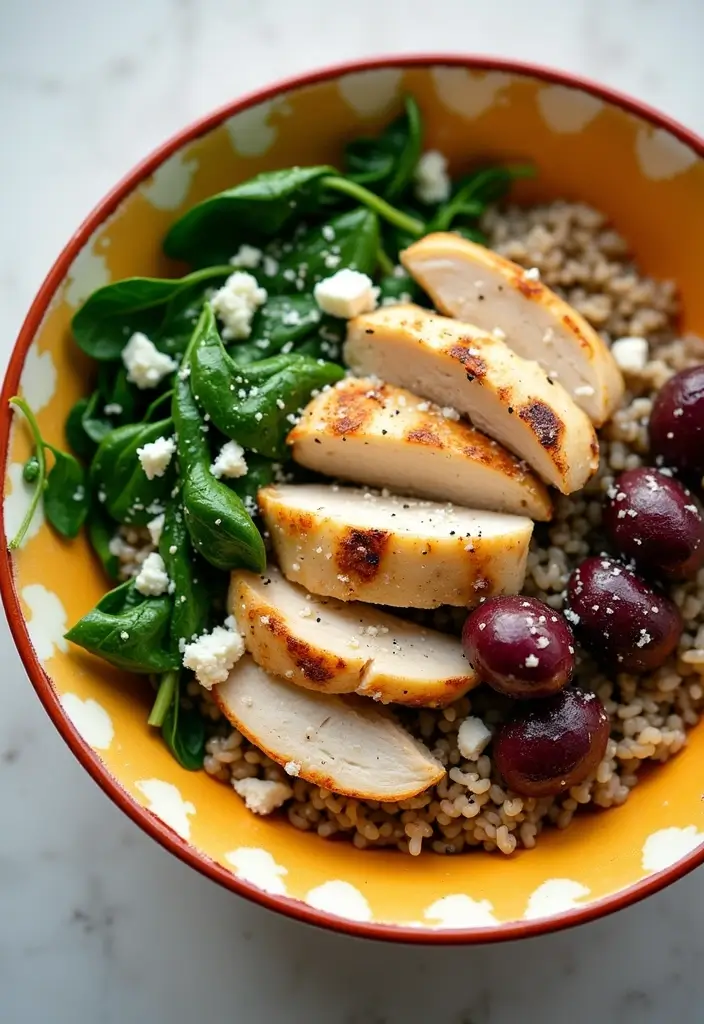 29 Greek Chicken Orzo Bowl Recipes That Feel Mediterranean - 6. Greek Chicken Orzo Bowl with Spinach