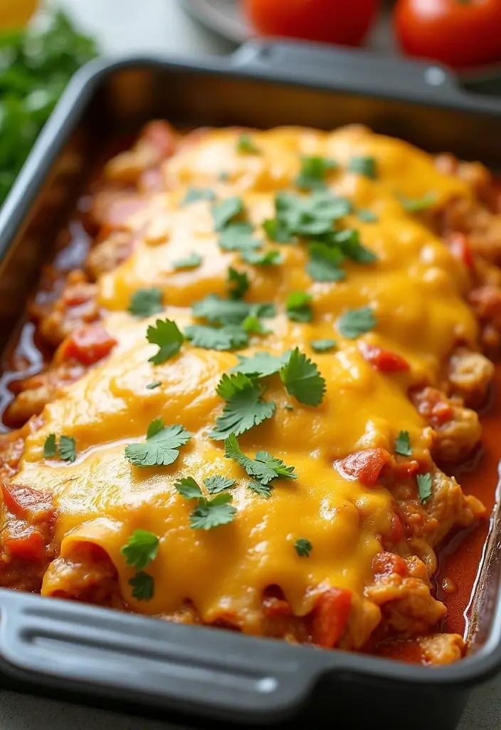 29 Healthy Chicken Enchilada Casserole Recipes That Feel Indulgent - 21. Chicken Enchilada Casserole with Mixed Veggies