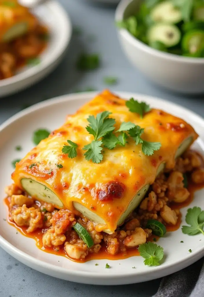 29 Healthy Chicken Enchilada Casserole Recipes That Feel Indulgent - 6. Healthy Chicken Enchilada Casserole with Zucchini