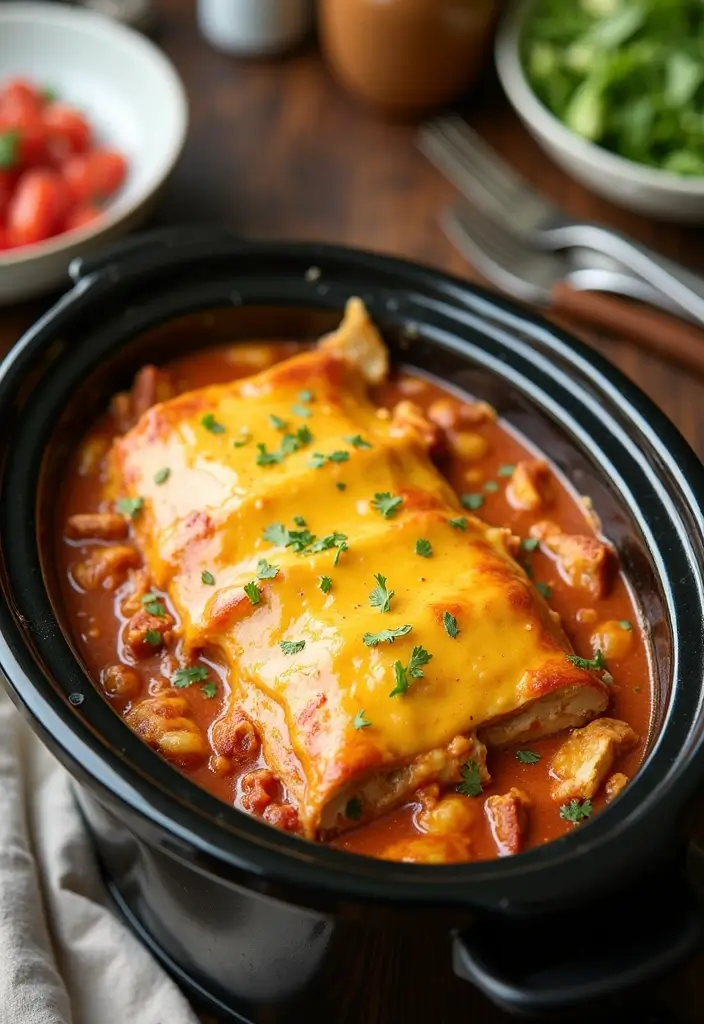 29 Healthy Chicken Enchilada Casserole Recipes That Feel Indulgent - 7. Slow Cooker Chicken Enchilada Casserole