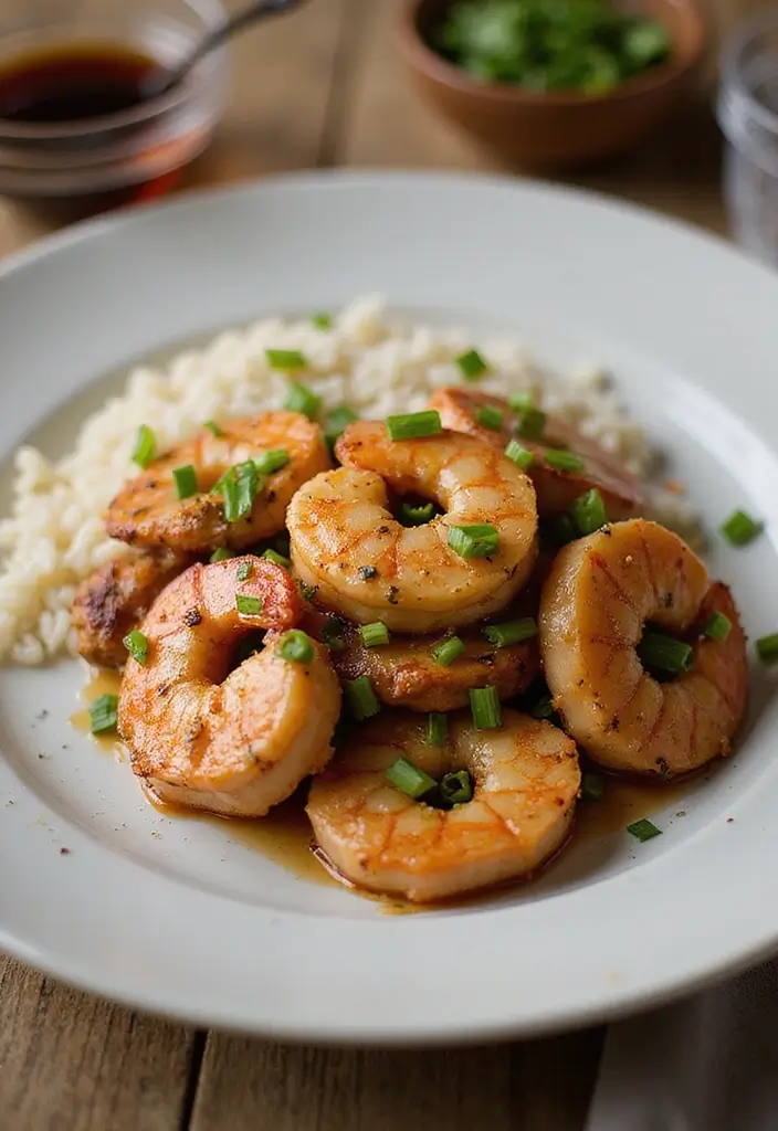 29 Honey Chicken Recipes: Easy and Flavor-Packed - 24. Honey Garlic Shrimp with Chicken