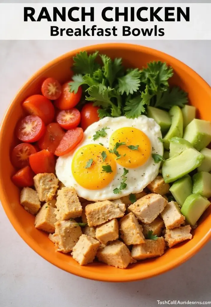 30 Air Fryer Ranch Chicken Recipes That Are Crispy & Flavor-Packed - 22. Ranch Chicken Breakfast Bowl