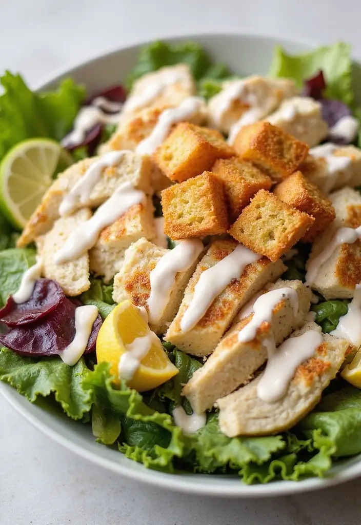 30 Air Fryer Ranch Chicken Recipes That Are Crispy & Flavor-Packed - 7. Ranch Chicken Salad with Crispy Air Fryer Croutons