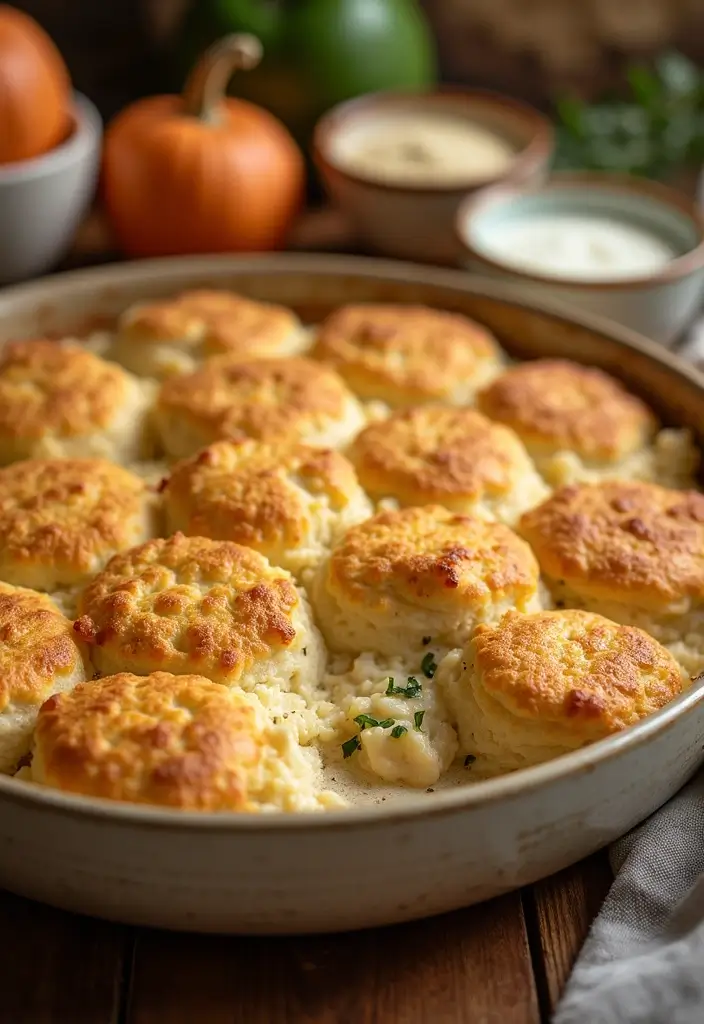 30 Chicken Casserole Recipes with Ritz Crackers That Add Perfect Crunch - 20. Savory Chicken and Biscuit C casserole