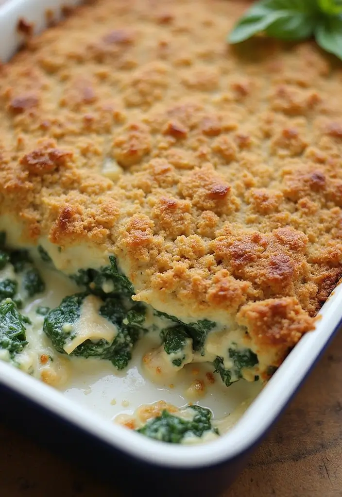 30 Chicken Casserole Recipes with Ritz Crackers That Add Perfect Crunch - 27. Creamy Spinach and Chicken Casserole