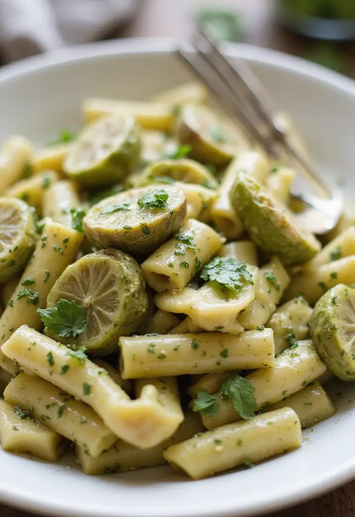 30 Creamy Pesto Chicken Pasta Recipes That Feel Fresh & Filling - 10. Creamy Pesto Chicken Pasta with Artichokes