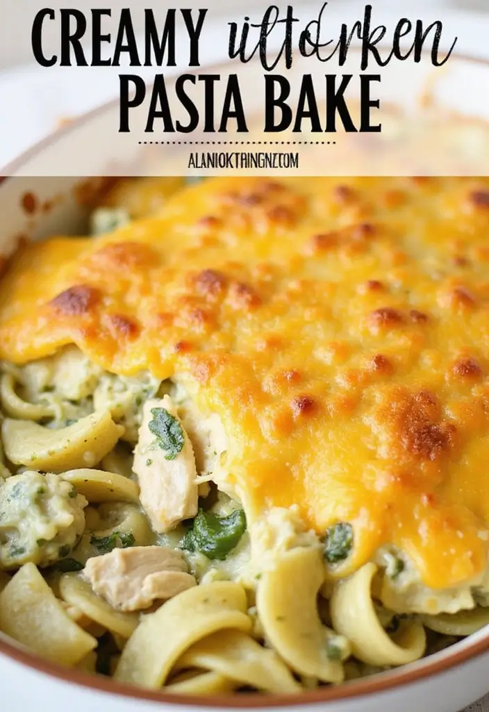 30 Creamy Pesto Chicken Pasta Recipes That Feel Fresh & Filling - 14. Creamy Pesto Chicken Pasta Bake