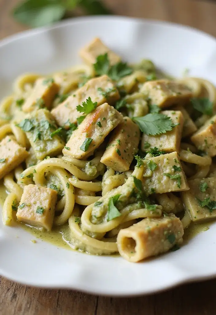 30 Creamy Pesto Chicken Pasta Recipes That Feel Fresh & Filling - 15. Whole Wheat Creamy Pesto Chicken Pasta