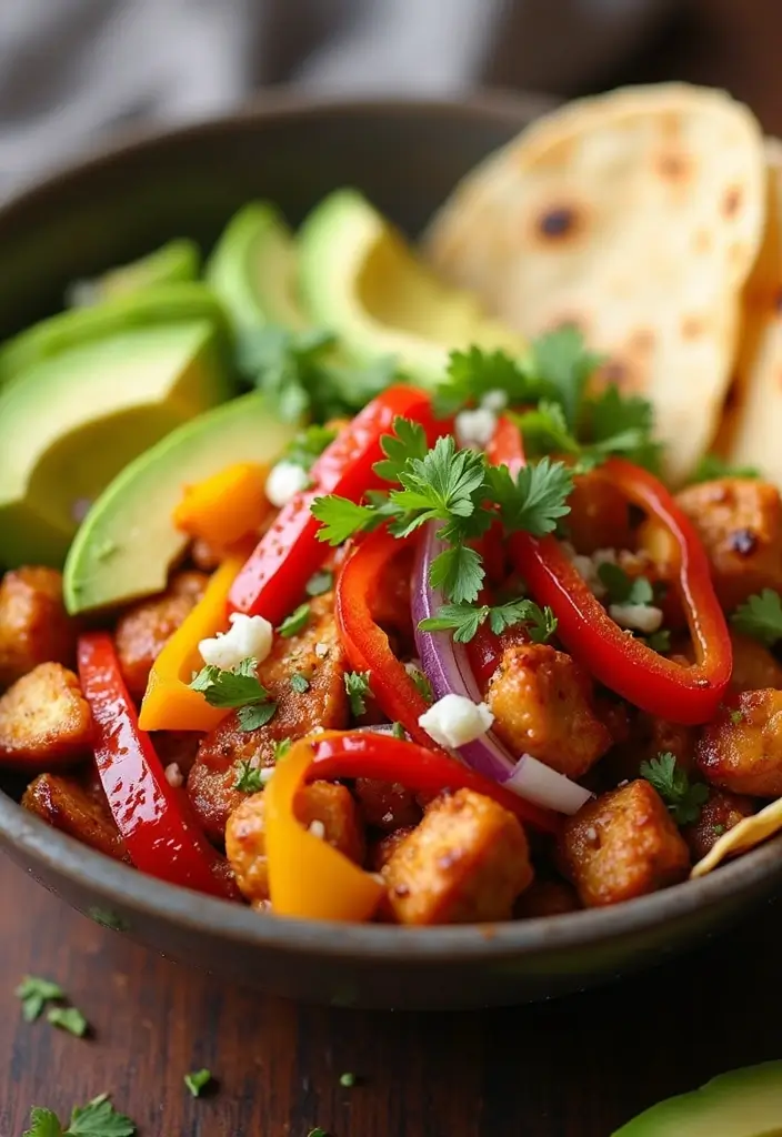 30 Frozen Chicken Crockpot Recipes That Are Dump-and-Go Easy - 11. Chicken Fajita Bowl