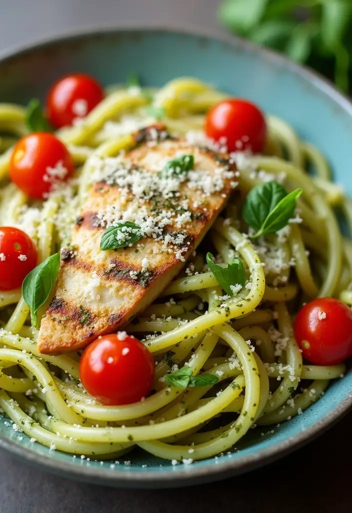 30 Frozen Chicken Crockpot Recipes That Are Dump-and-Go Easy - 13. Pesto Chicken Pasta