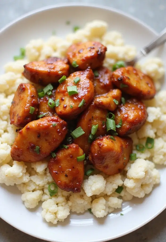 30 Frozen Chicken Crockpot Recipes That Are Dump-and-Go Easy - 14. Barbecue Chicken and Cauliflower Rice