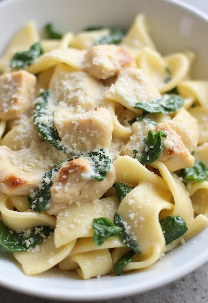 30 Frozen Chicken Crockpot Recipes That Are Dump-and-Go Easy - 15. Chicken and Spinach Alfredo