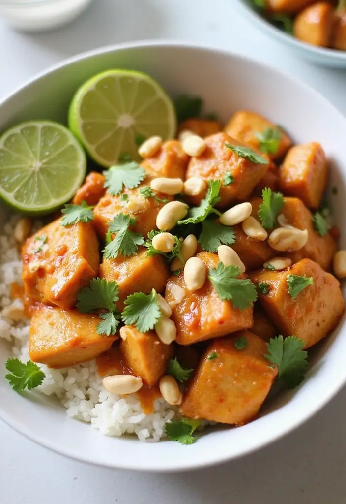 30 Frozen Chicken Crockpot Recipes That Are Dump-and-Go Easy - 28. Thai Peanut Chicken