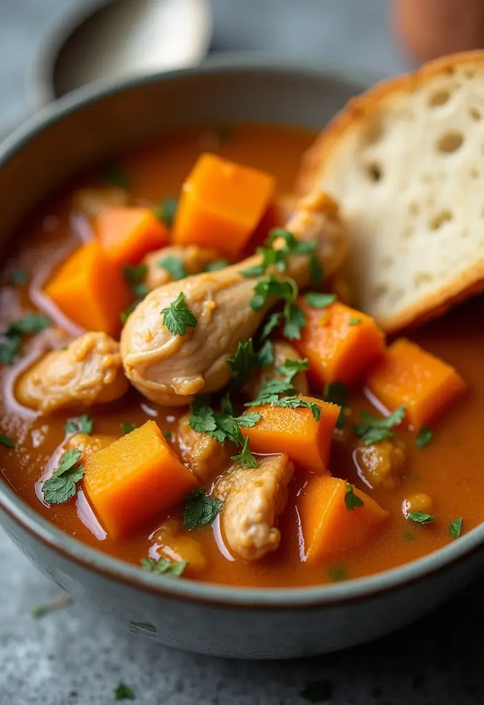 30 Frozen Chicken Crockpot Recipes That Are Dump-and-Go Easy - 29. Chicken and Sweet Potato Stew