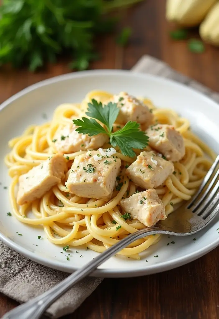 30 Garlic Parmesan Chicken Pasta Recipes That Are Addictive & Cheesy - 1. Creamy Garlic Parmesan Chicken Pasta