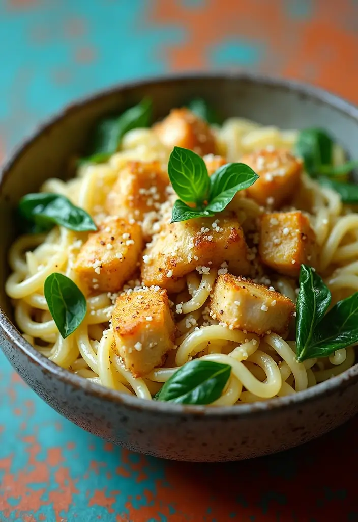 30 Garlic Parmesan Chicken Pasta Recipes That Are Addictive & Cheesy - 28. Garlic Parmesan Chicken and Bok Choy Pasta