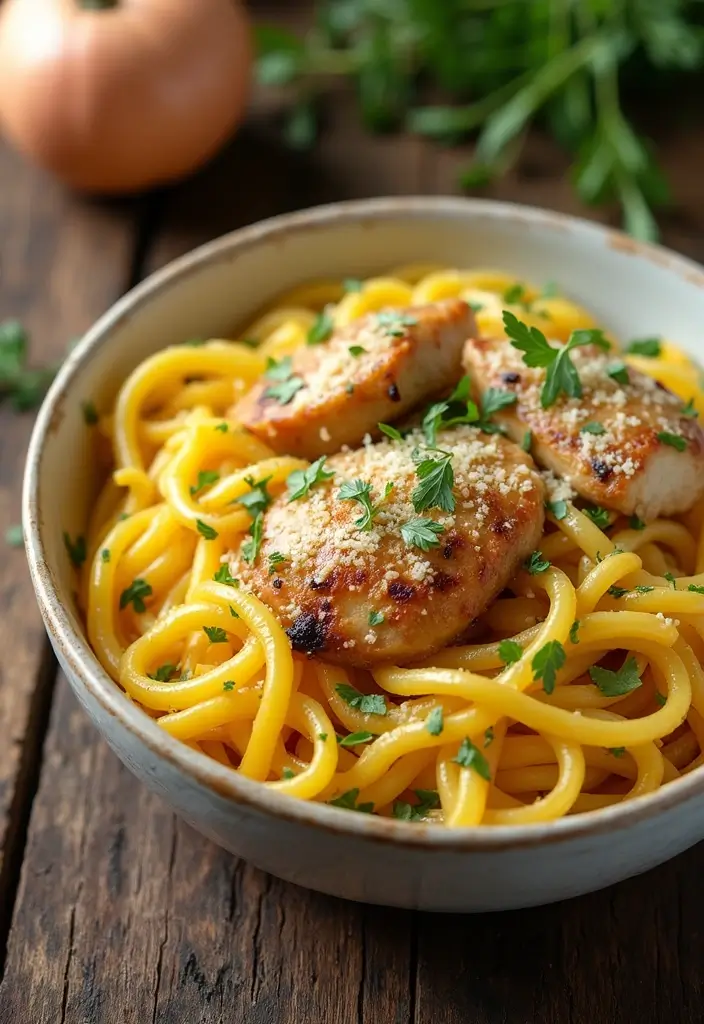 30 Garlic Parmesan Chicken Pasta Recipes That Are Addictive & Cheesy - 30. Garlic Parmesan Chicken and Squash Pasta