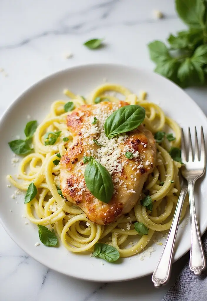 30 Garlic Parmesan Chicken Pasta Recipes That Are Addictive & Cheesy - 7. Garlic Parmesan Chicken Zoodles