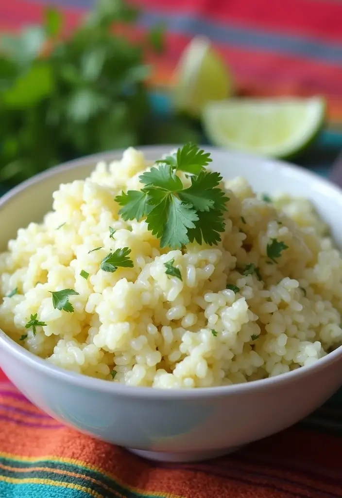30 Healthy Side Dishes for Chicken That Complete Dinner Perfectly - 16. Creamy Cilantro Lime Rice