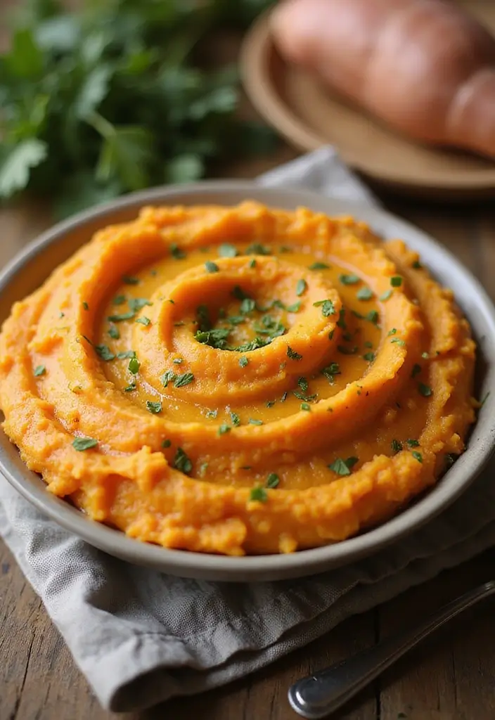 30 Healthy Side Dishes for Chicken That Complete Dinner Perfectly - 18. Sweet Potato Mash