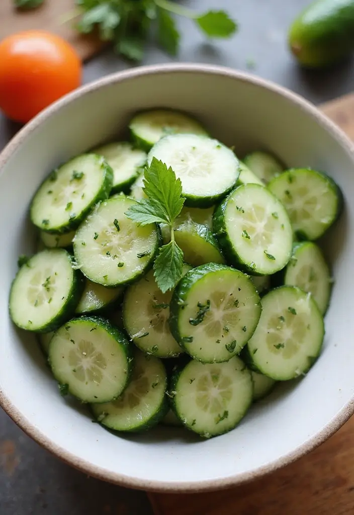30 Healthy Side Dishes for Chicken That Complete Dinner Perfectly - 20. Thai Cucumber Salad