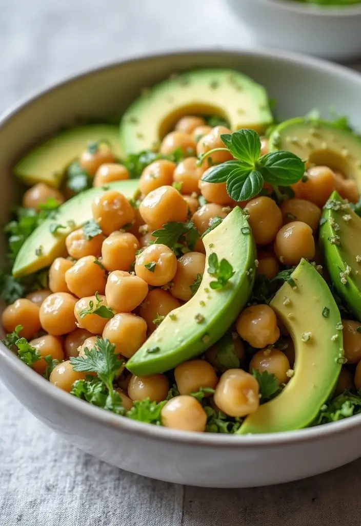 30 Healthy Side Dishes for Chicken That Complete Dinner Perfectly - 22. Chickpea and Avocado Salad