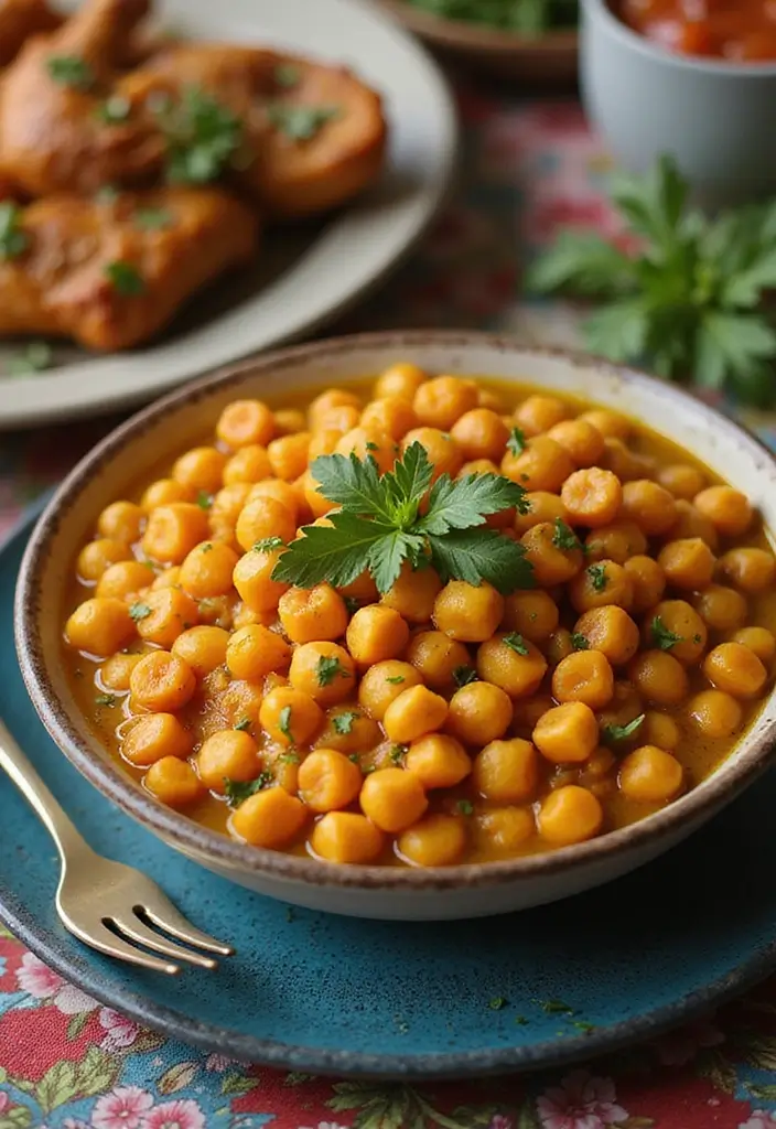 30 Healthy Side Dishes for Chicken That Complete Dinner Perfectly - 26. Curried Chickpeas