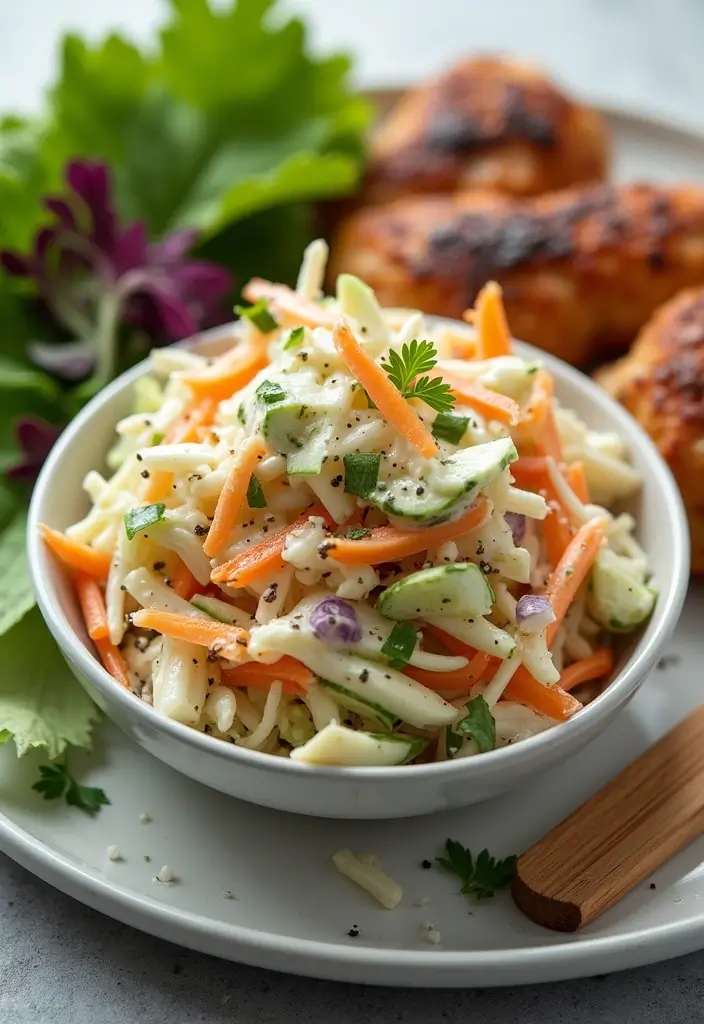 30 Healthy Side Dishes for Chicken That Complete Dinner Perfectly - 27. Greek Yogurt Coleslaw