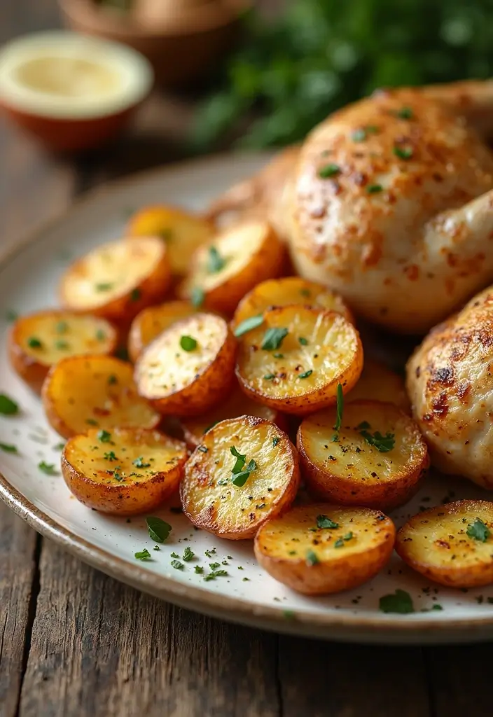 30 Healthy Side Dishes for Chicken That Complete Dinner Perfectly - 29. Garlic Parmesan Roasted Potatoes