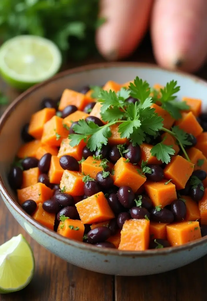 30 Healthy Side Dishes for Chicken That Complete Dinner Perfectly - 4. Sweet Potato and Black Bean Salad