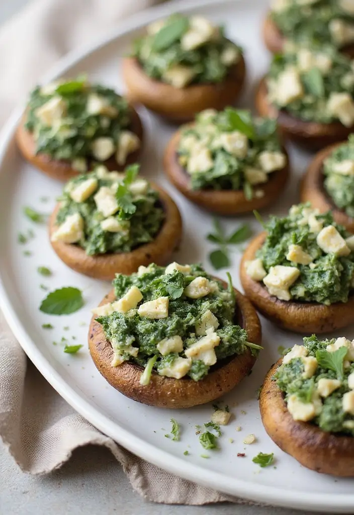 30 Healthy Side Dishes for Chicken That Complete Dinner Perfectly - 6. Spinach and Feta Stuffed Mushrooms
