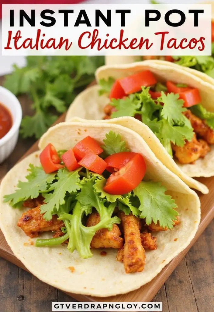 30 Instant Pot Italian Chicken Recipes That Are Savory & Simple - 12. Instant Pot Italian Chicken Tacos