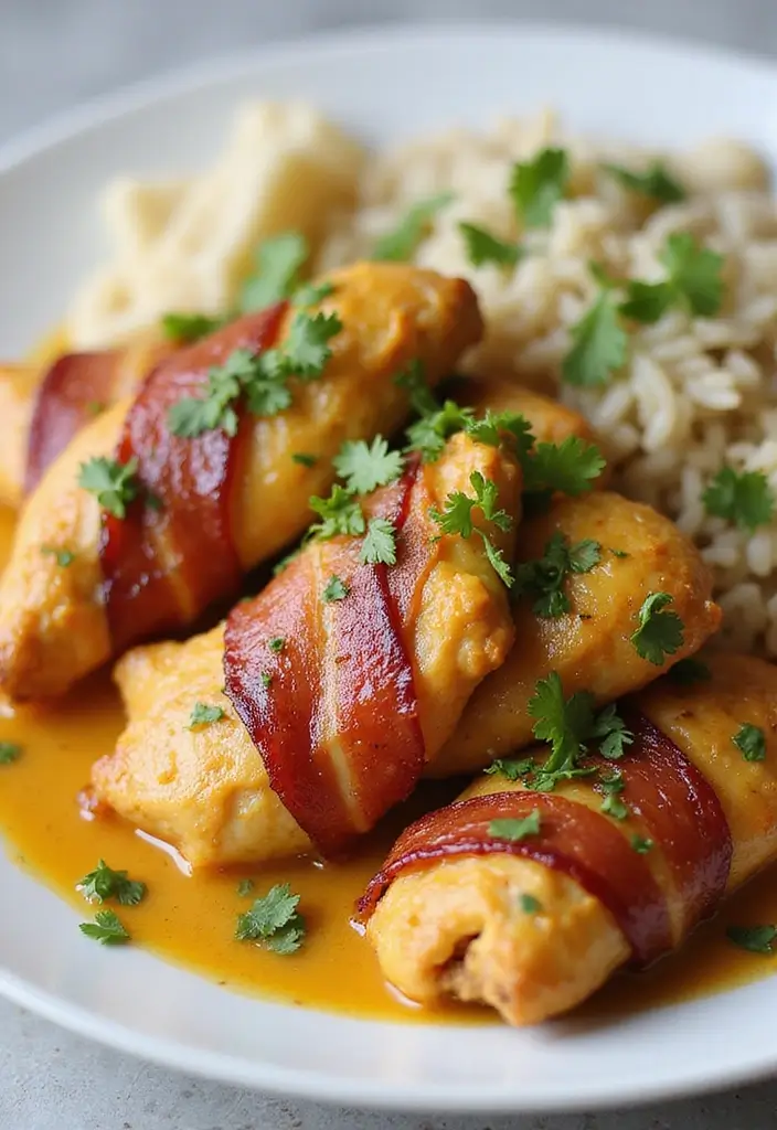 30 Irresistible Bacon Wrapped Chicken Tenders Recipes - 14. Coconut Curry Bacon Wrapped Chicken Tenders